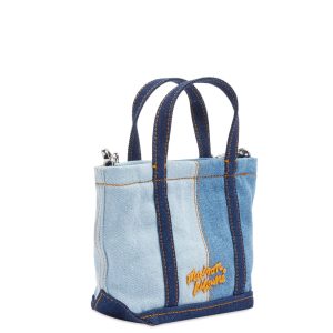 Maison Kitsune Fox Head Mini Denim Tote Bag
