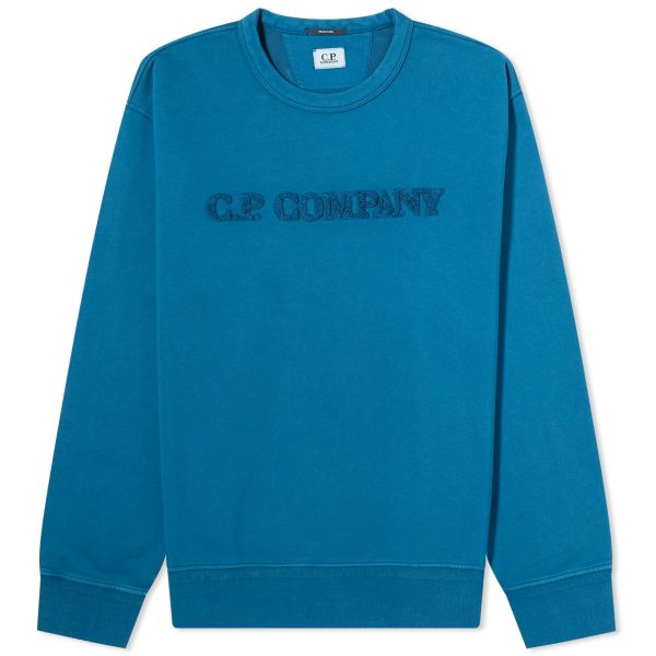 C.P. Company Cotton Diagonal Fleece Logo Sweatshirt