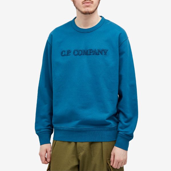 C.P. Company Cotton Diagonal Fleece Logo Sweatshirt