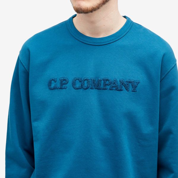 C.P. Company Cotton Diagonal Fleece Logo Sweatshirt