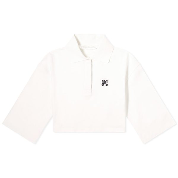 Palm Angels Monogram Cropped Polo Top