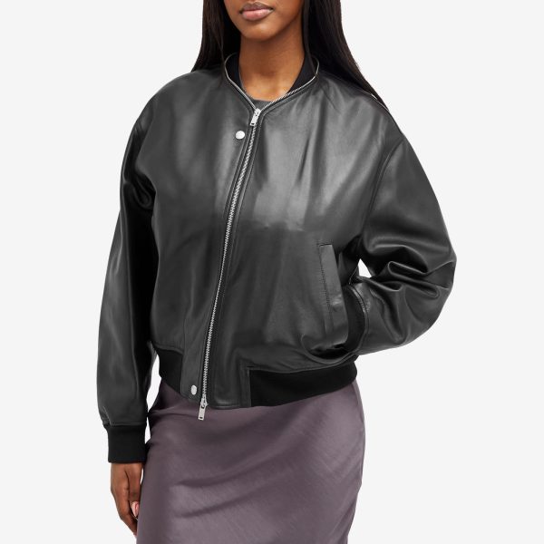 Jil Sander Leather Bomber Jacket