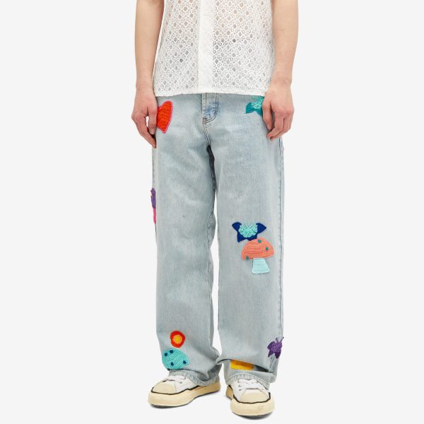 Nahmias Crochet Patchwork Jeans