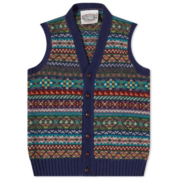 Jamieson's of Shetland Fair Isle Button Through Vest