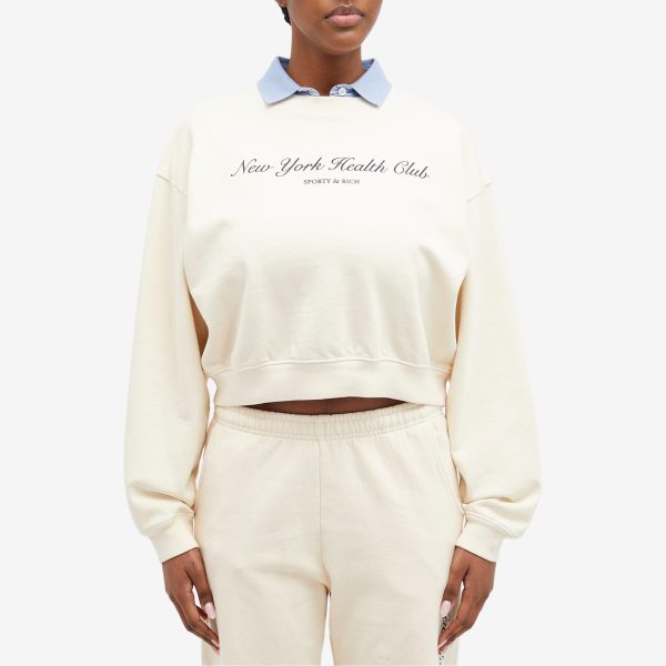 Sporty & Rich NY Health Club Cropped Crew Sweat