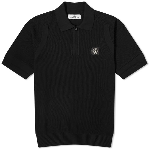 Stone Island Soft Cotton Patch Knitted Polo Shirt