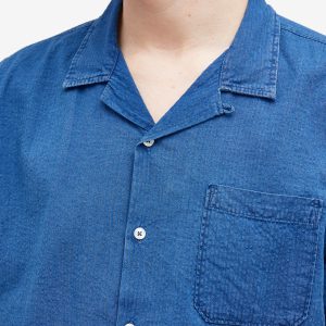 Universal Works Indigo Seersucker Road Shirt