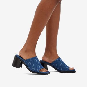 Marine Serre Regenerated Deadstock Denim Mule Shoes