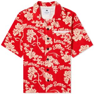 Marine Serre Jersey Jacquard Towels Bowling Shirt