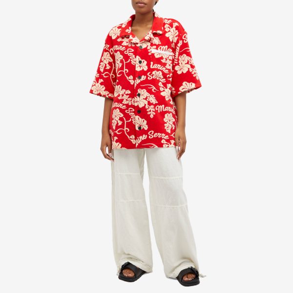 Marine Serre Jersey Jacquard Towels Bowling Shirt