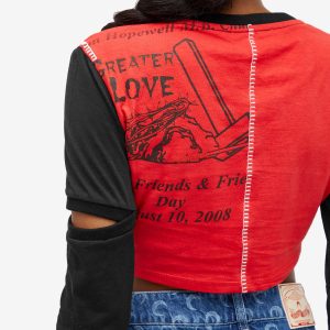 Marine Serre Regenerated Graphic Cropped Long Sleeve Top