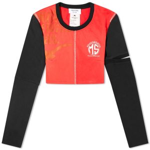 Marine Serre Regenerated Graphic Cropped Long Sleeve Top