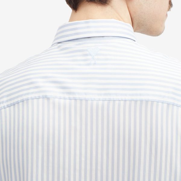 AMI Paris Boxy Short Sleeve Stripe Shirt