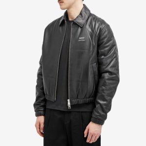 AMI Paris Padded Leather Jacket