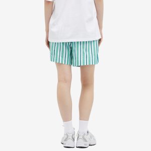 Ganni Stripe Cotton Elasticated Shorts