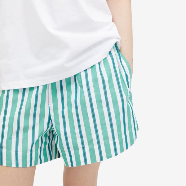 Ganni Stripe Cotton Elasticated Shorts