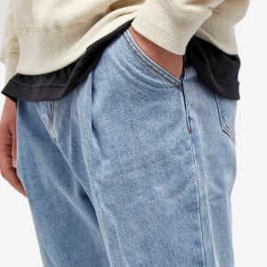 Uniform Bridge Wide One Tuck Denim Pants