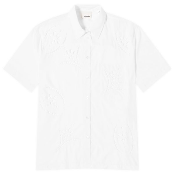 Isabel Marant Bilya Embroidered Short Sleeve Shirt