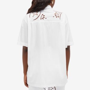 Isabel Marant Bilya Embroidered Short Sleeve Shirt