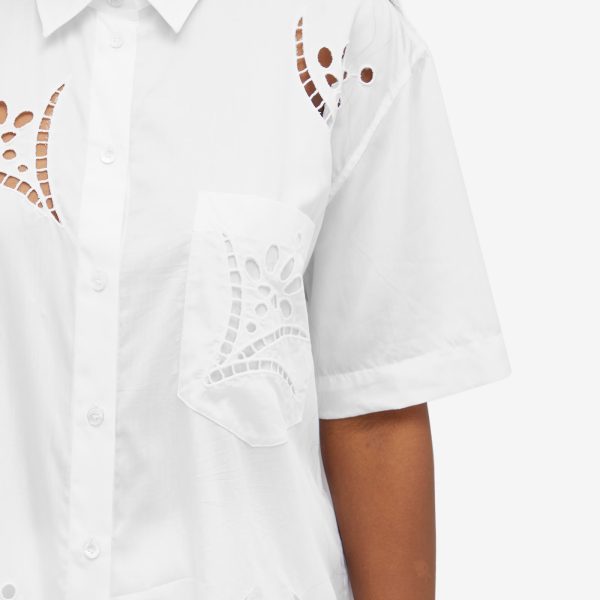 Isabel Marant Bilya Embroidered Short Sleeve Shirt