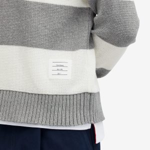 Thom Browne Rugby Stripe Knitted Polo Shirt