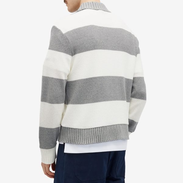 Thom Browne Rugby Stripe Knitted Polo Shirt