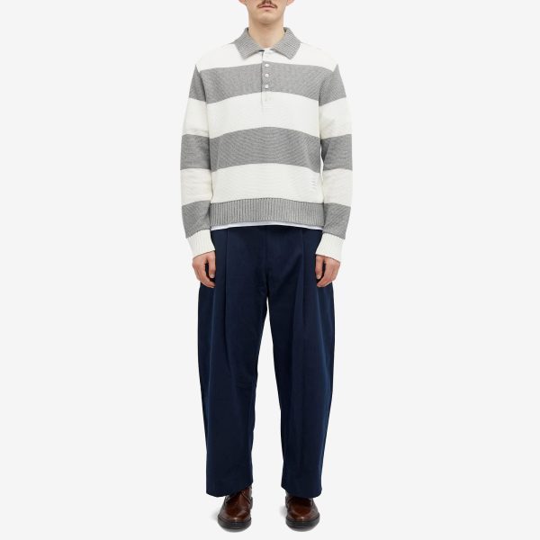 Thom Browne Rugby Stripe Knitted Polo Shirt