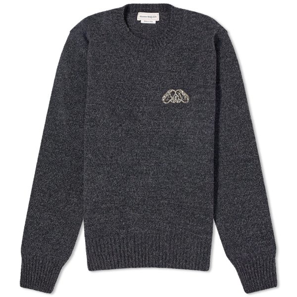 Alexander McQueen Jewelled Seal Logo Crew Neck Jumper