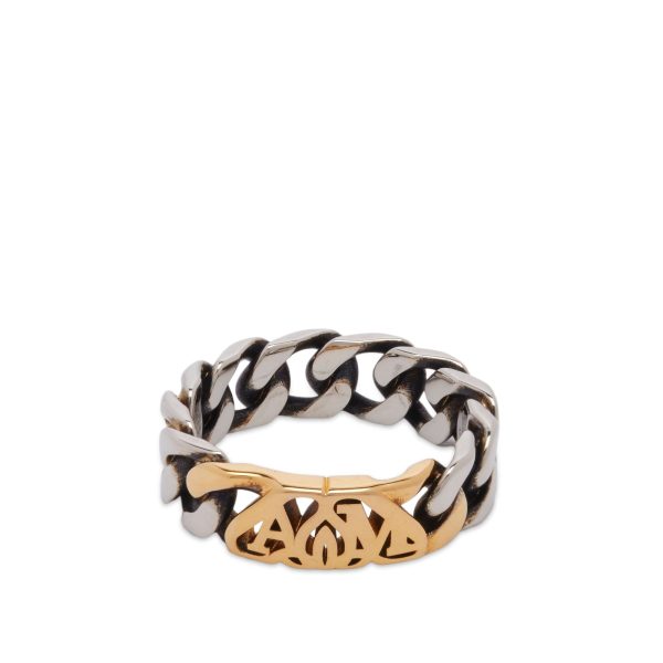 Alexander McQueen Seal Logo Chain Ring