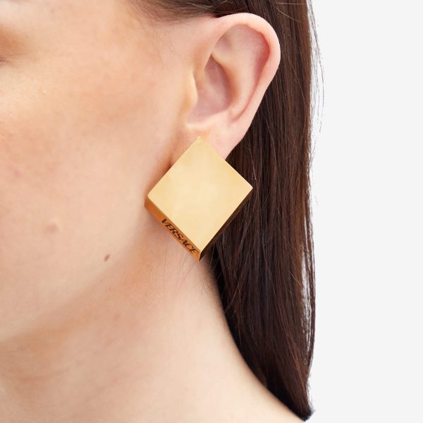 Versace Logo Square Earrings