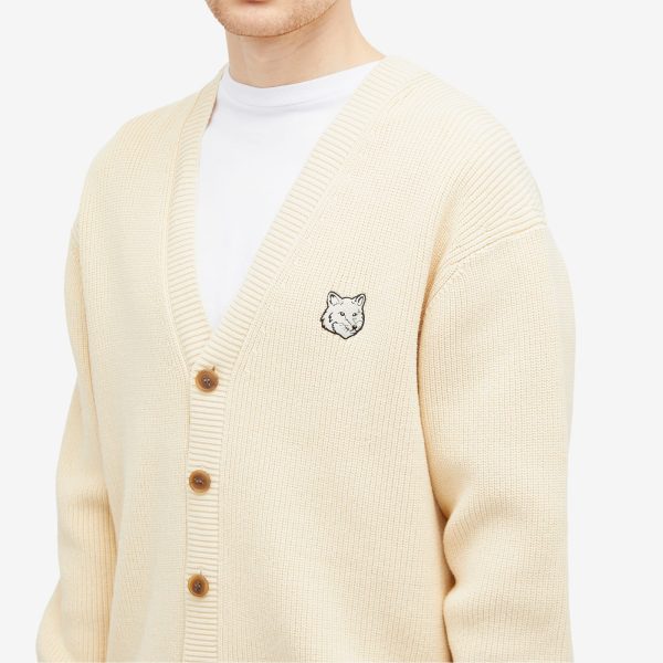 Maison Kitsuné Bold Fox Head Ribbed Cardigan