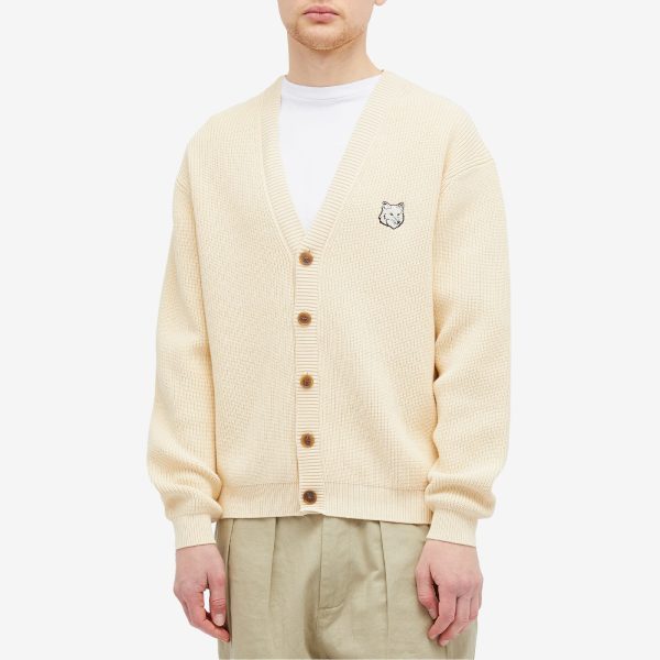 Maison Kitsuné Bold Fox Head Ribbed Cardigan