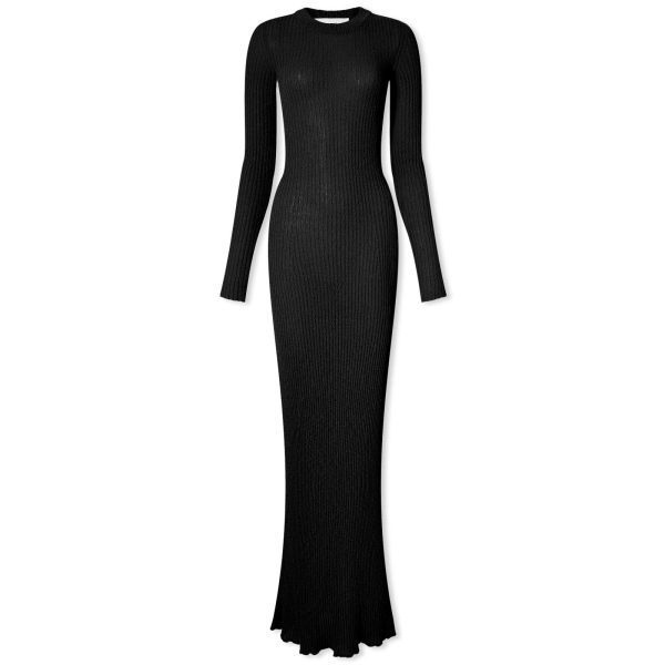 AMI Paris Ribbed Long Sleeve Maxi Dress