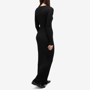 AMI Paris Ribbed Long Sleeve Maxi Dress