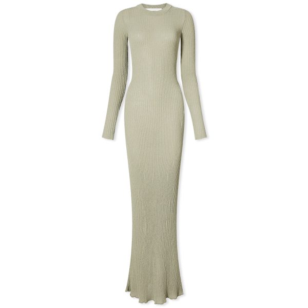 AMI Paris Ribbed Long Sleeve Maxi Dress