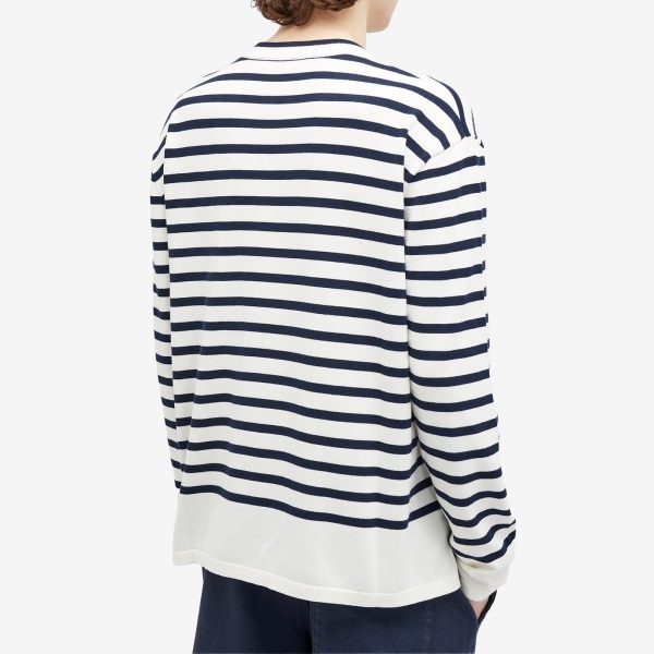 Maison Kitsuné Fox Head Intarsia Stripe Sweat