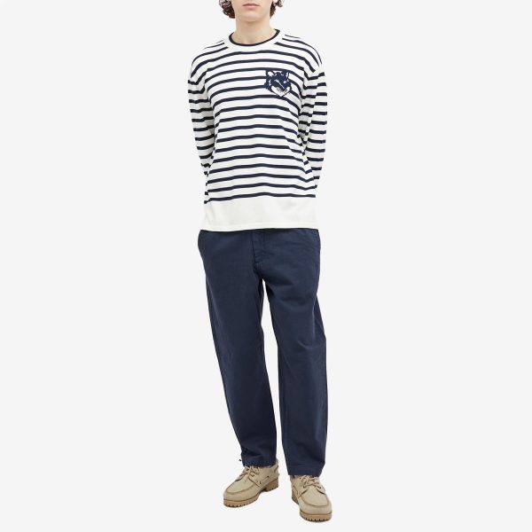 Maison Kitsuné Fox Head Intarsia Stripe Sweat