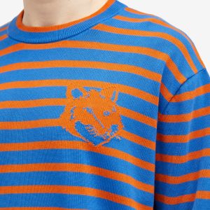 Maison Kitsuné Fox Head Intarsia Stripe Sweat