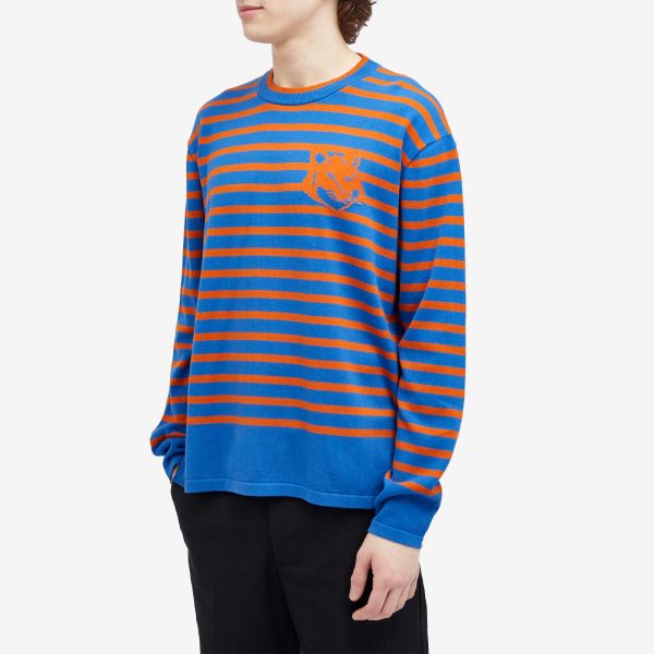 Maison Kitsuné Fox Head Intarsia Stripe Sweat