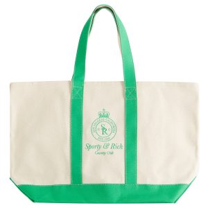 Sporty & Rich Crown Logo Two Tone Tote Bag