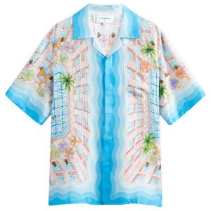Casablanca Le Plongeon Short Sleeve Silk Shirt
