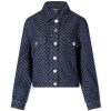 Balmain Boxy Denim Jacket With All Over Logo