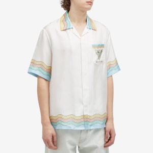 Casablanca Tennis Club Icon Short Sleeve Silk Shirt