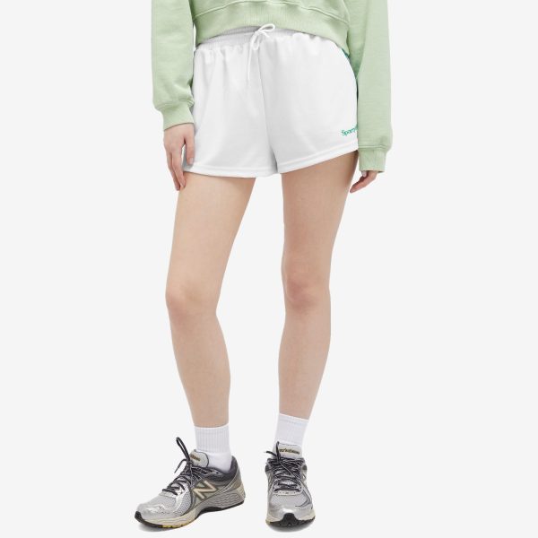 Sporty & Rich Serif Logo Embroidered Shorts