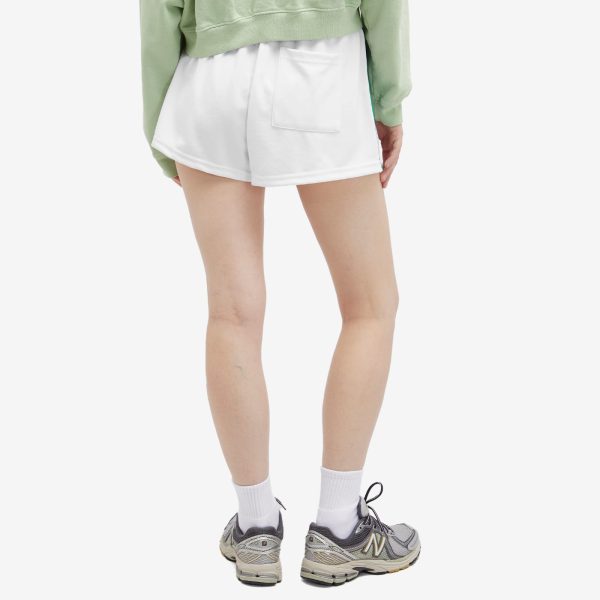 Sporty & Rich Serif Logo Embroidered Shorts