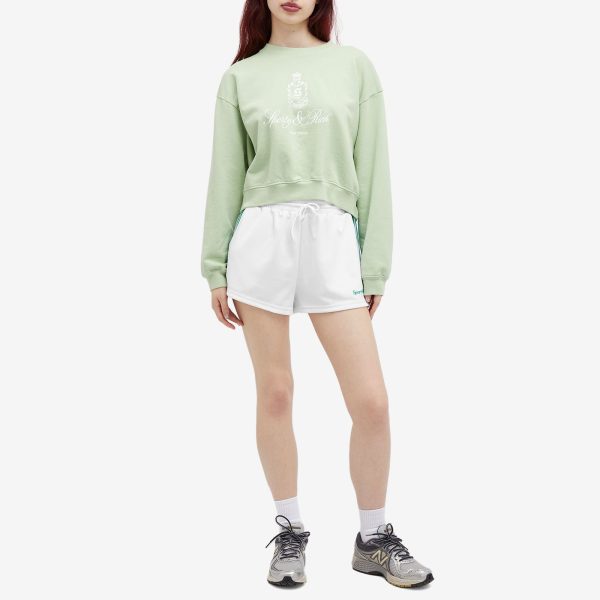 Sporty & Rich Serif Logo Embroidered Shorts