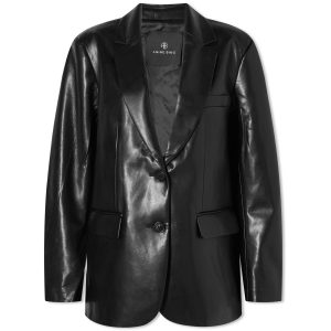 Anine Bing Classic Blazer Jacket In Recyled Leather