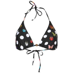 Versace Dot & Ladybug Triangle Bikini Top