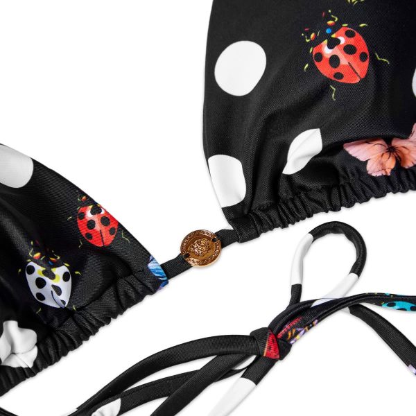 Versace Dot & Ladybug Triangle Bikini Top