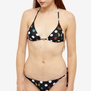 Versace Dot & Ladybug Triangle Bikini Top